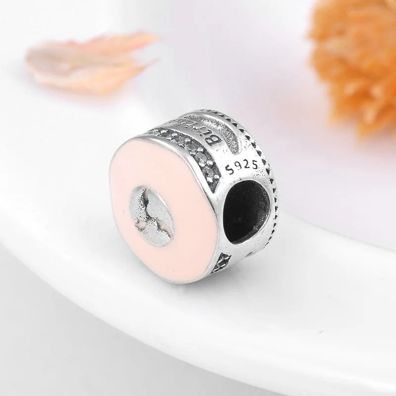 Подарок на день рождения торт Розовая эмаль серебро 925 пробы сделай сам модный