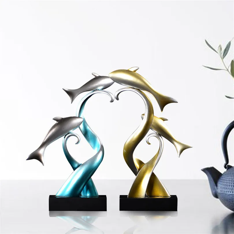 Современное искусство рыбы скульптура украшения дома гостиной спальни
