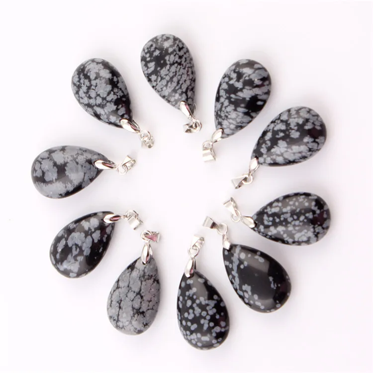 10pcs Snowflake 10 шт./лот Лабрадорит подвески в форме капель воды натуральный камень карфты рейки бусины маятник кристалл Чакра Исцеление Камень с бесплатным мешком - Цвет: 10pcs Snowflake