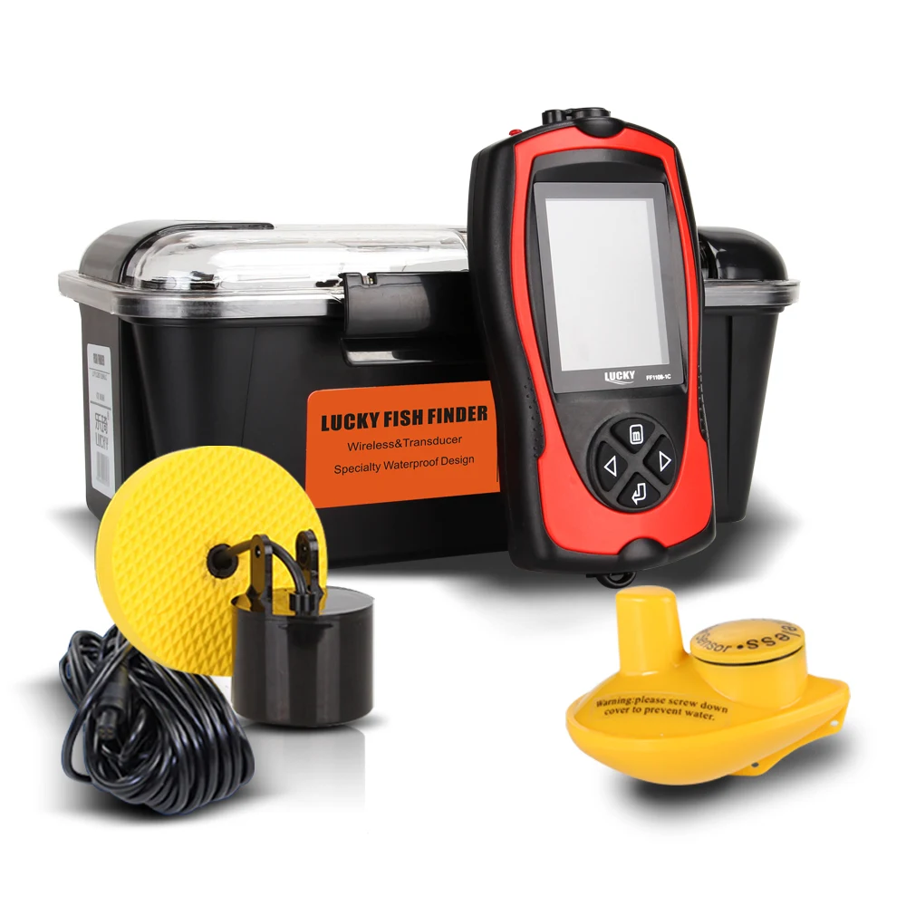 Эхолот рыболокатор LUCKY водонепроницаемый проводной беспроводной 200 кГц/123 кГц