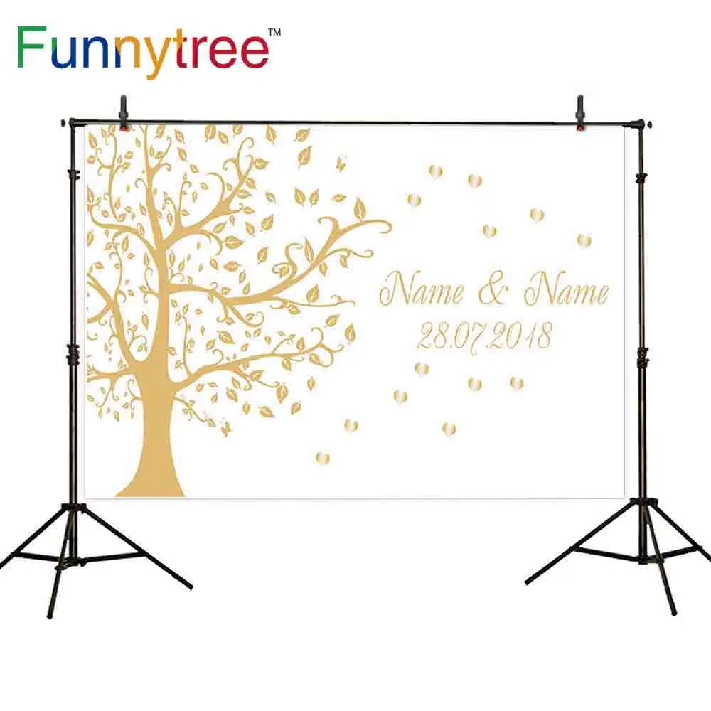 Фон Funnytree для фотосъемки с изображением золотого дерева листьев романтической