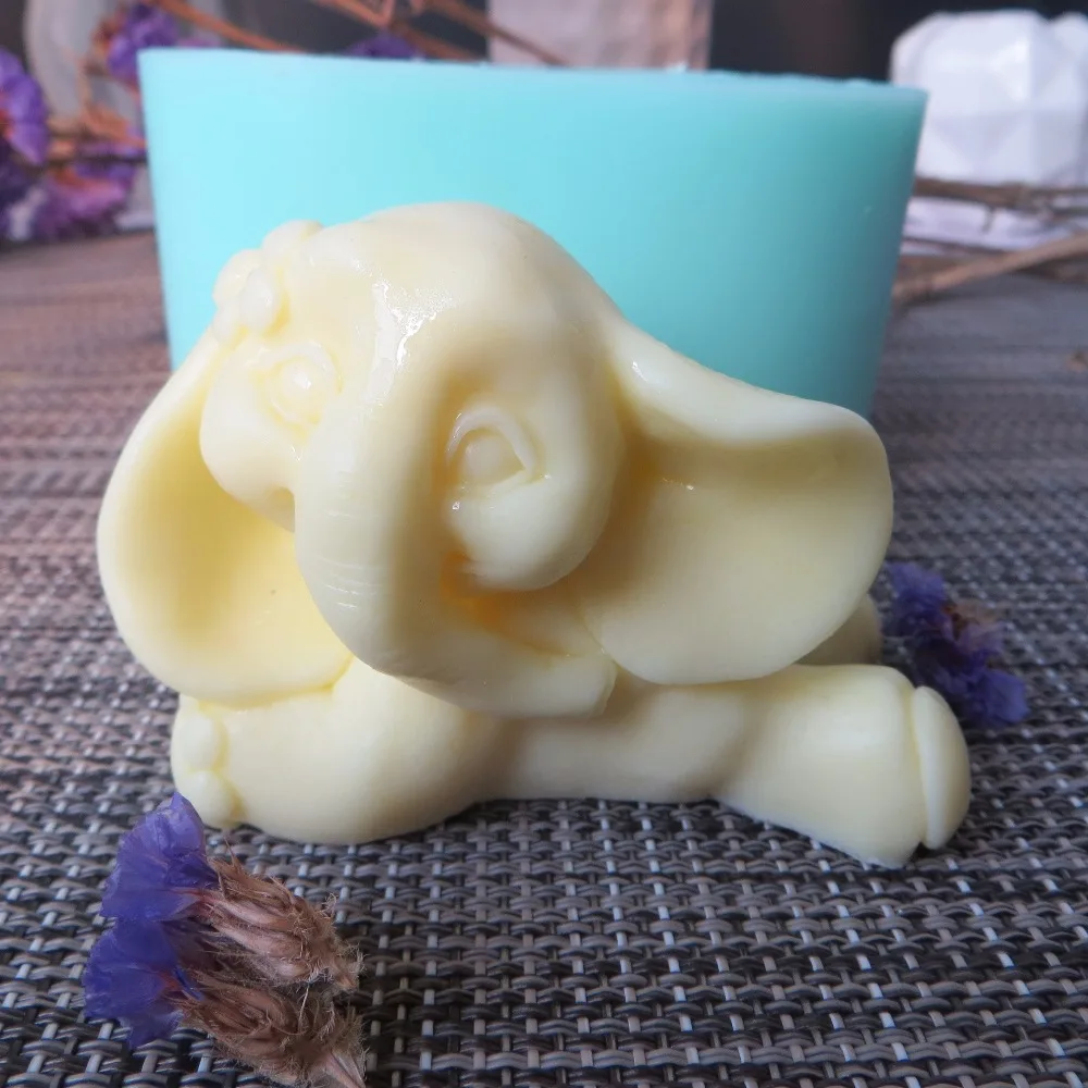 

PRZY DW0107 3D Molds Cute Elephant Silicone Soap Mold Animal Candle Aroma Mould Soap Making Moulds Resin Clay Molds Eco-friendly