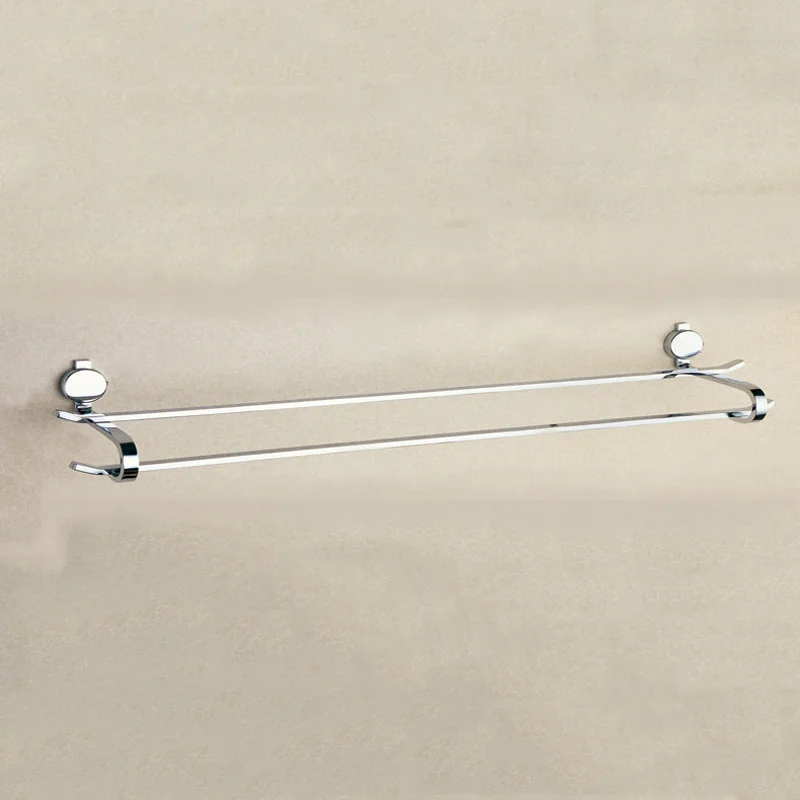 double towel rail Аксессуары для ванной комнаты, диспенсер для жидкого мыла, настенный держатель для полотенец, крючок для халата, туалетная щетка, держатель для бумажных тарелок, стеклянная полка - Цвет: double towel rail