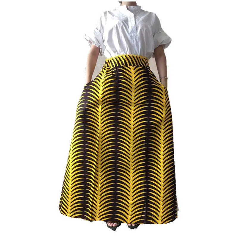 Новая африканская юбка для женщин 100% хлопок из парафинированной ткани длинная