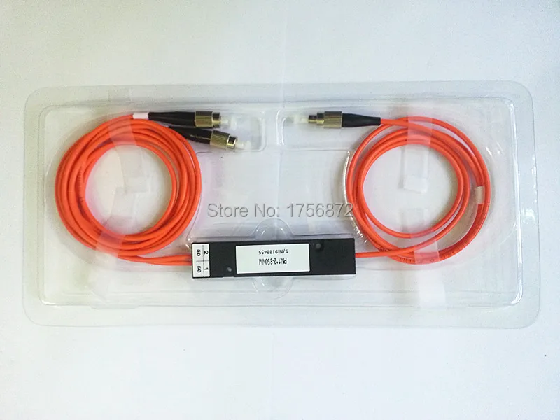 1x2 FBT Splitter Module 50:50 Multimode Fiber Optic Coupler Box FC/UPC Connector 1meters | Equipment