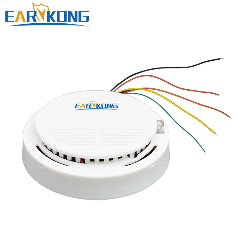 

Проводной детектор дыма Earykong, электронный датчик дыма для дома, GSM/Wifi/других систем сигнализации