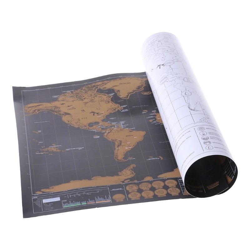 Deluxe Erase черная карта мира Карта персонализированные дорожные развивающие
