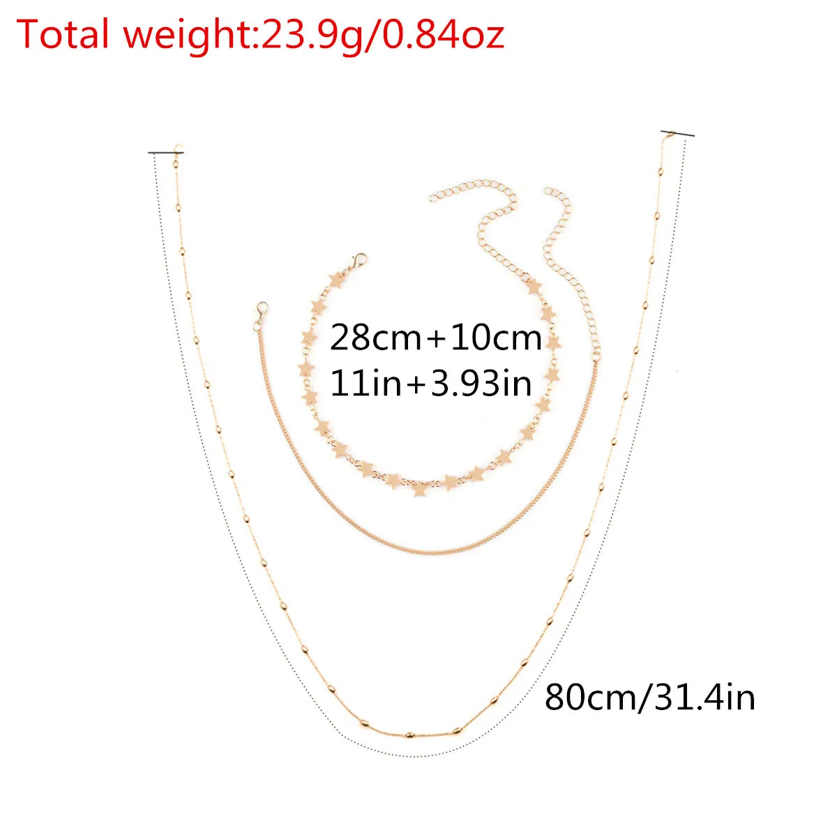 Горячая мода золотой цвет многослойные бусы кисточки Ожерелья Звезда Чокер