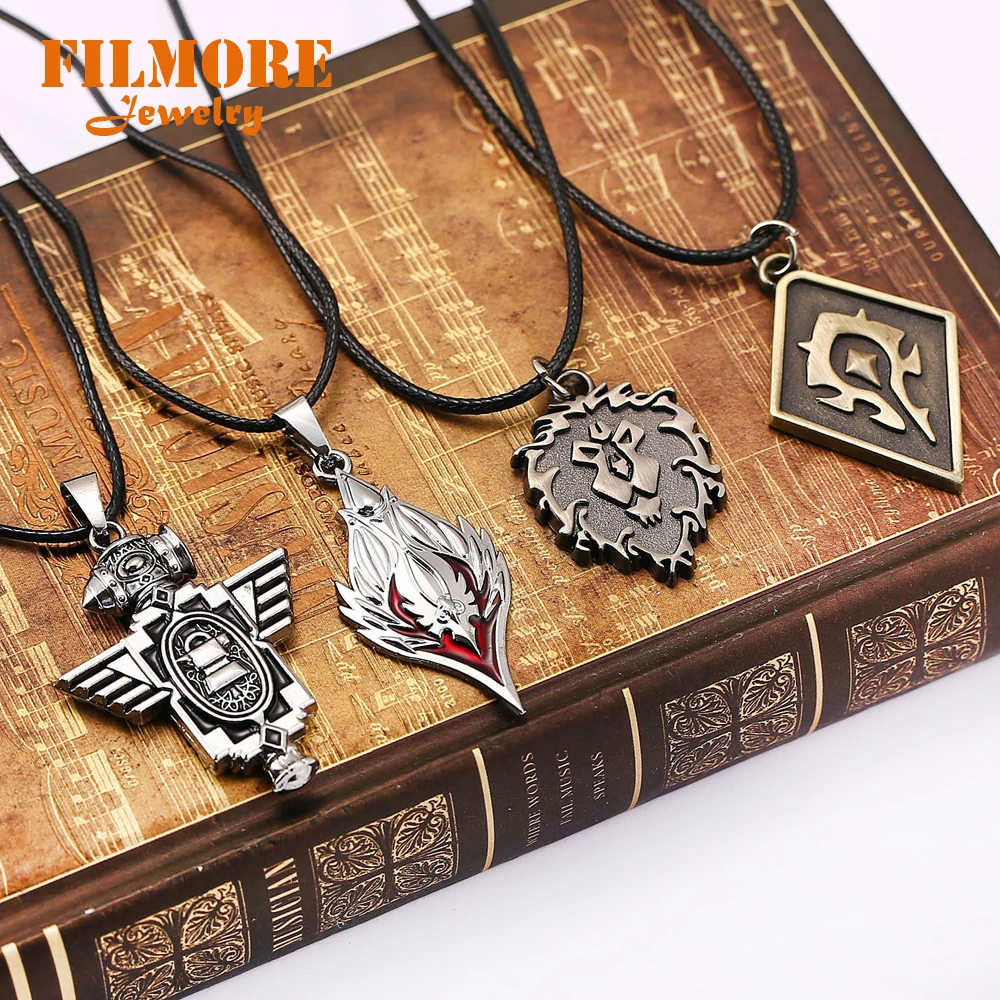 

Filmore Choker Necklace WOW League Horde Logo Pendants Necklaces Alliance Game Cosplay Jewelry Llavero Chaveiro Men Kids Gifts