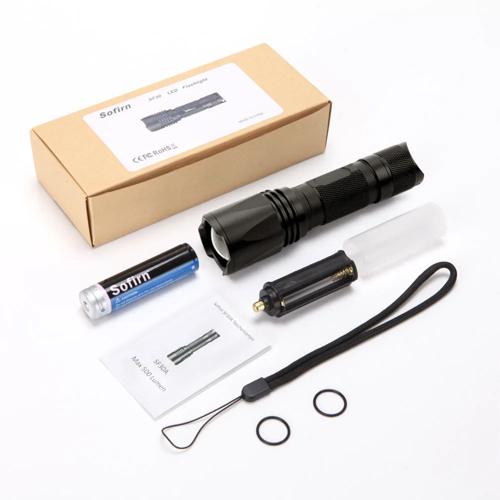 Sofirn SF30 светодиодный фонарик Комплект 18650 Фонари Cree XM L2 6000 6500 K Портативный