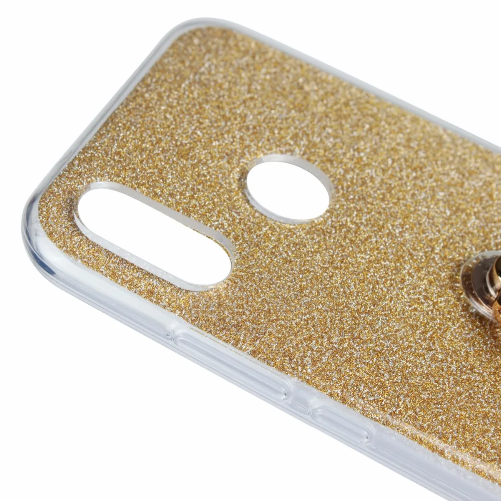 Case for Huawei P10 lite Phone Flash powder Fashion For TPU Soft Cover With Finger Ring Bracket |