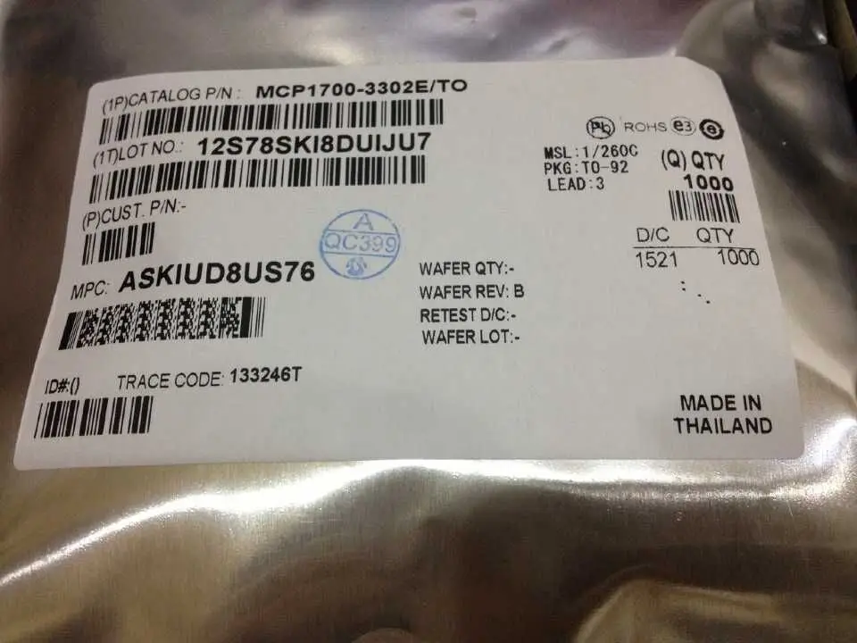 

Бесплатная доставка 20 шт. дешево! MCP1700 оригинальный MCP1700-3302E MCP1700-3302E/TO92