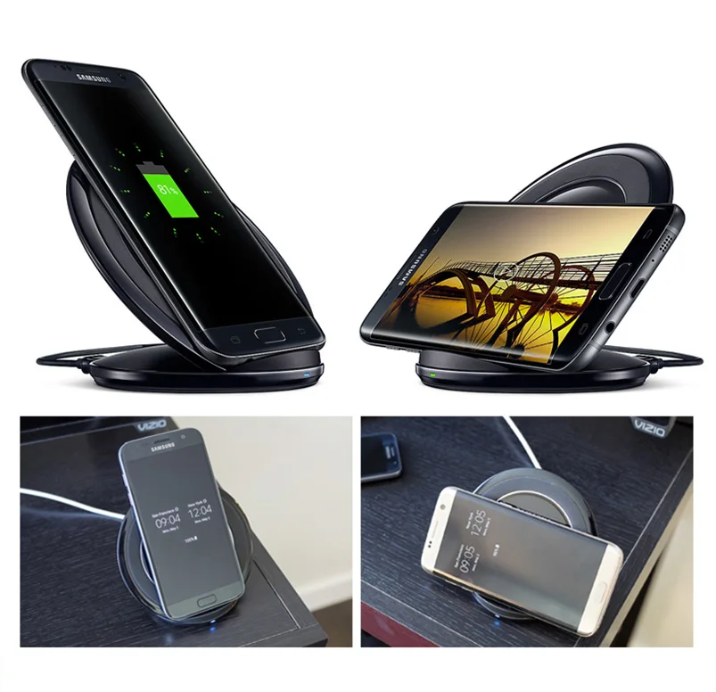Оригинальное Беспроводное зарядное устройство samsung Quick Charge для iPhone X XR XS 8 Galaxy S9 S10 S8 Plus S7 S6 edge Note 9 8 подставка