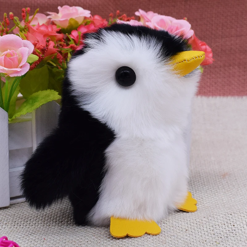 Мини помпон брелок Рекс Кролик Мех животных пингвин pom игрушки Для женщин Шарм