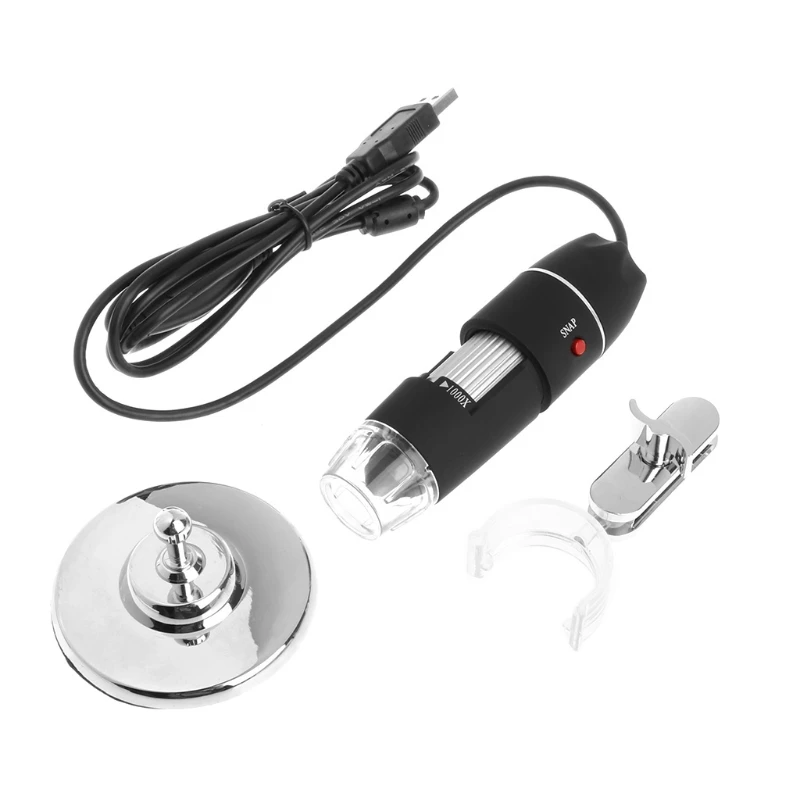 Цифровой микроскоп эндоскоп с увеличительным стеклом и подставкой L15 2 Мп 1000X 8