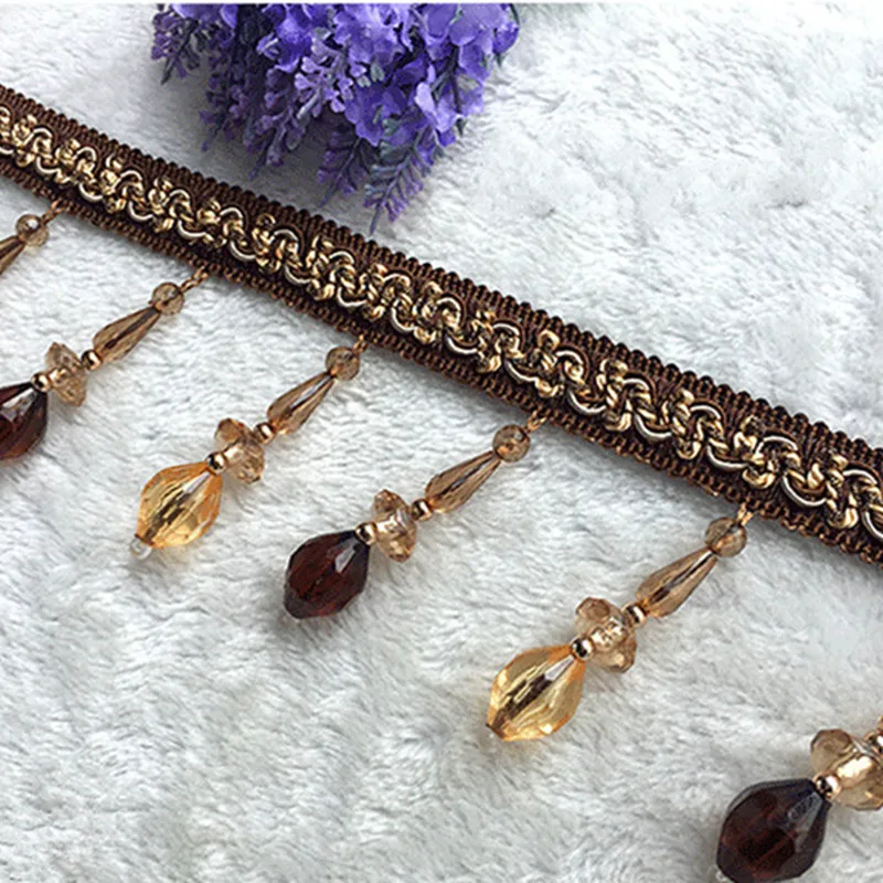 XWL 12 ярдов/партия 9 см широкие цветные хрустальные бусины кружевные аксессуары