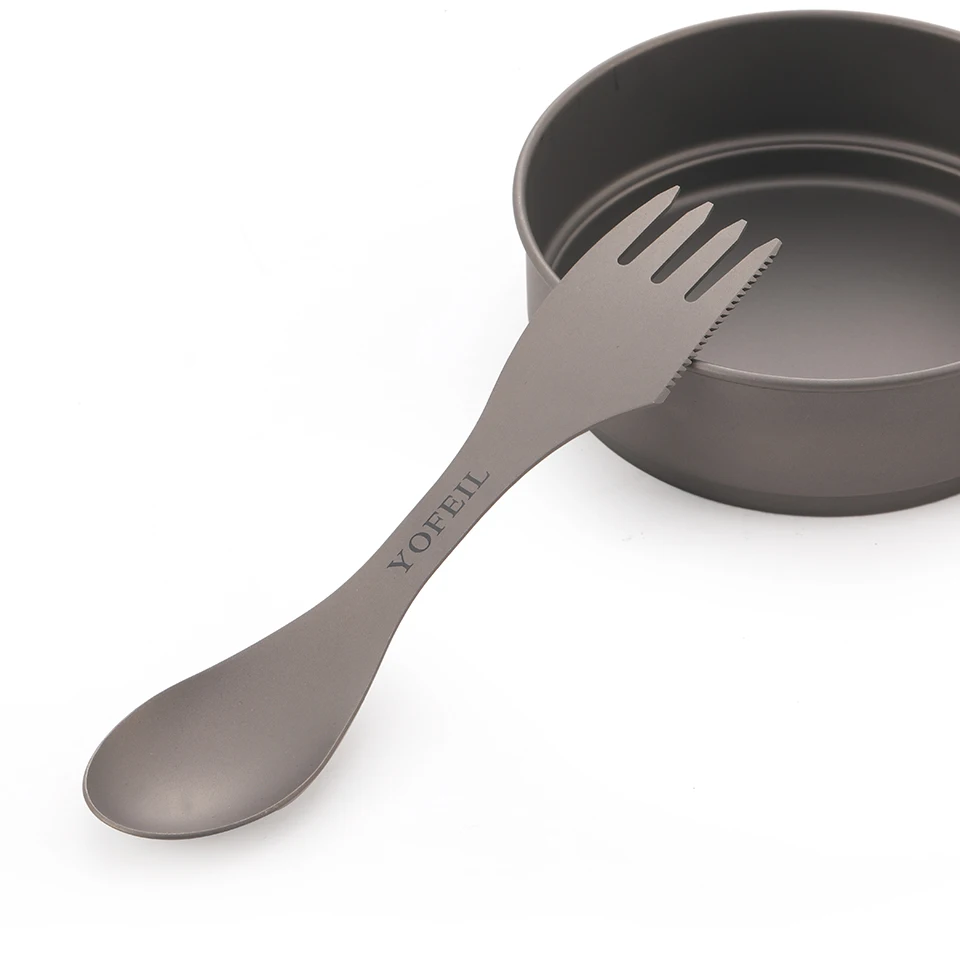 Кемпинг Titanium Ложка Вилка Три в одном Сверхлегкий Посуда Открытый Spork Туризм