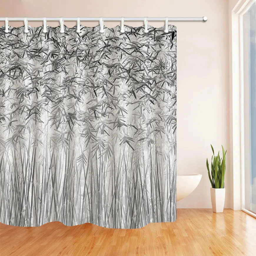Природа Простой черный и белый серый бамбуковый лес Многофункциональный 70X70