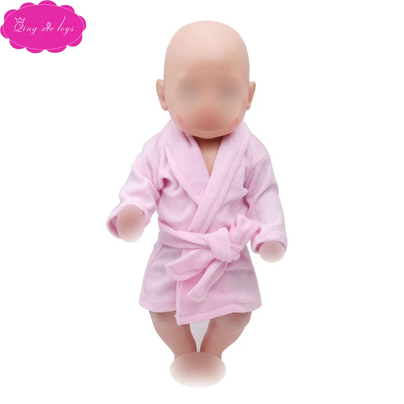 43 cm baby dolls clothes newborn pajamas purple robe pink bath towel Baby toys fit American 18 inch Girls doll f550 | Игрушки и хобби