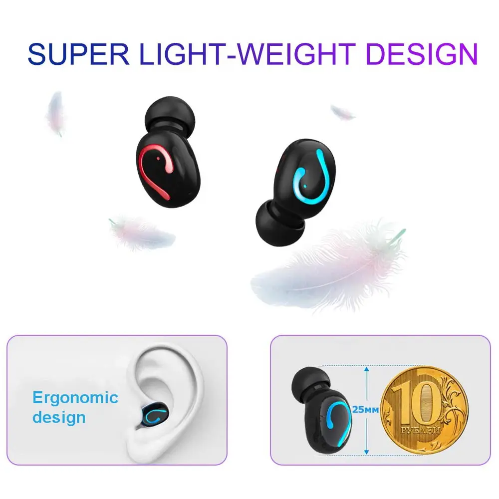 Bluetooth 5 0 беспроводные наушники TWS спортивные гарнитура 3D стерео для телефона PK HBQ