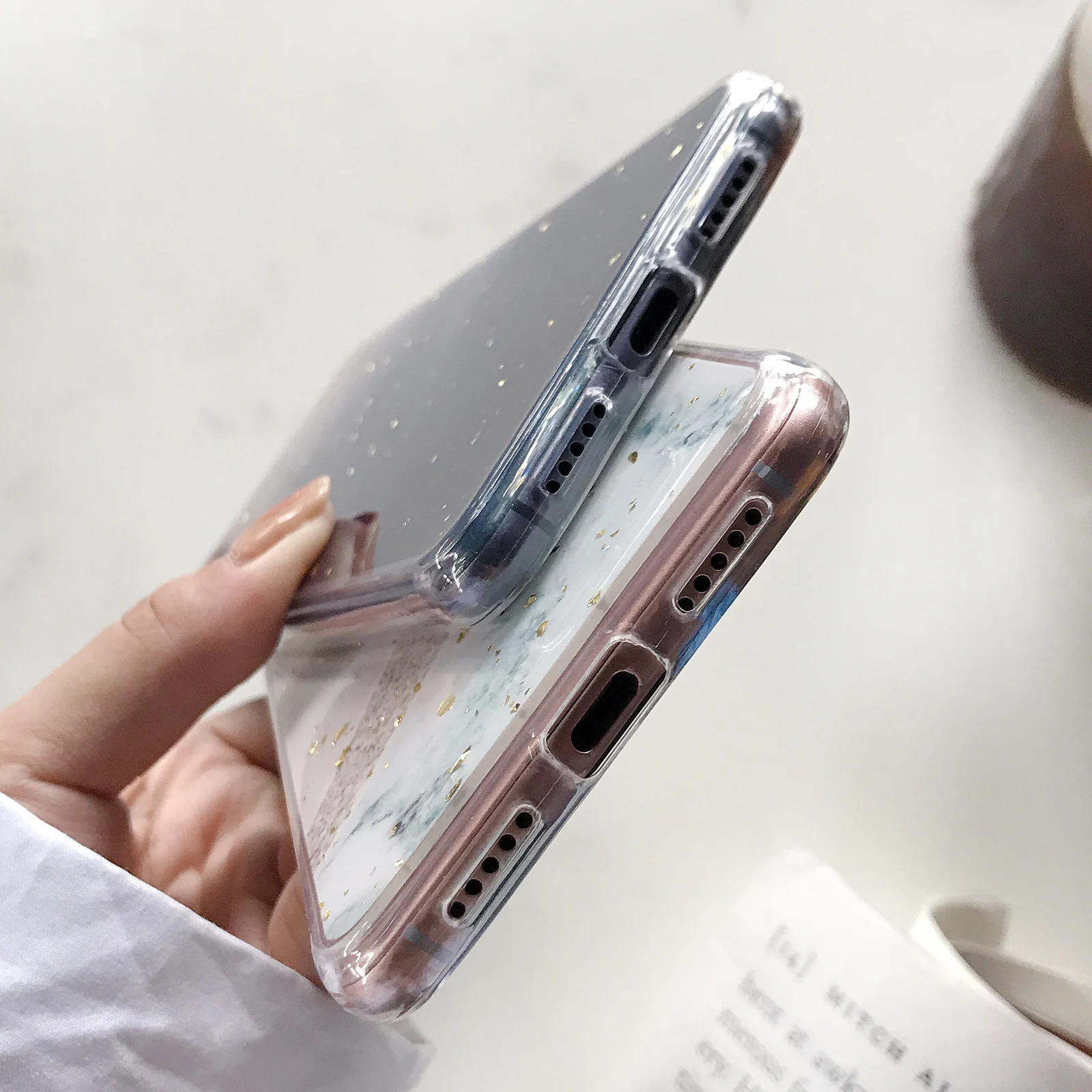 Для samsung galaxy S9 S10 Note 8 9 Модный Резиновый эпоксидный мраморный чехол для телефона с