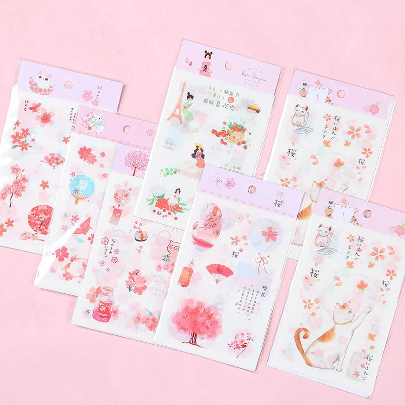 6 листов милые вишневые наклейки с изображением поросят канцелярские s Бумага