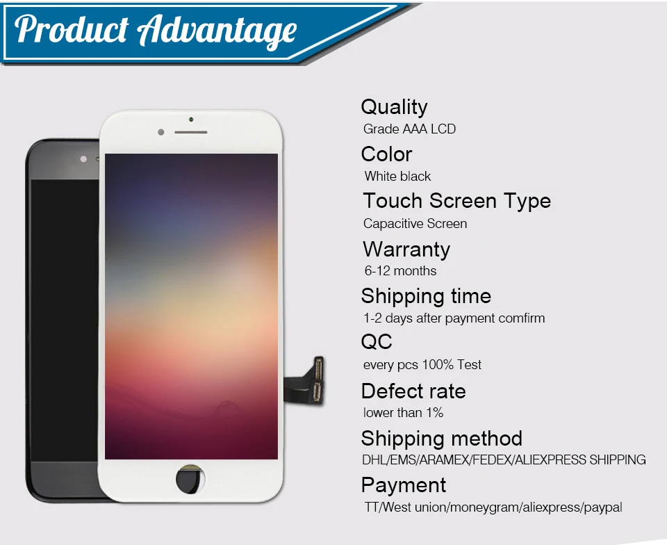 20 шт./лот AAA дигитайзер сборка Дисплей сенсорный экран ЖК-для iPhone 7, 7plus DHL
