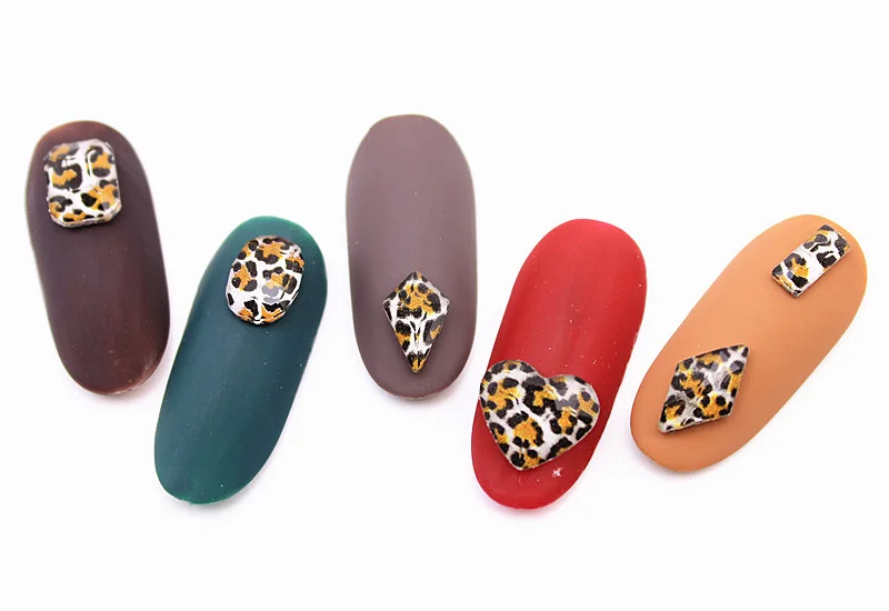 16 видов конструкций Стразы для ногтей с плоским дном леопардовым принтом