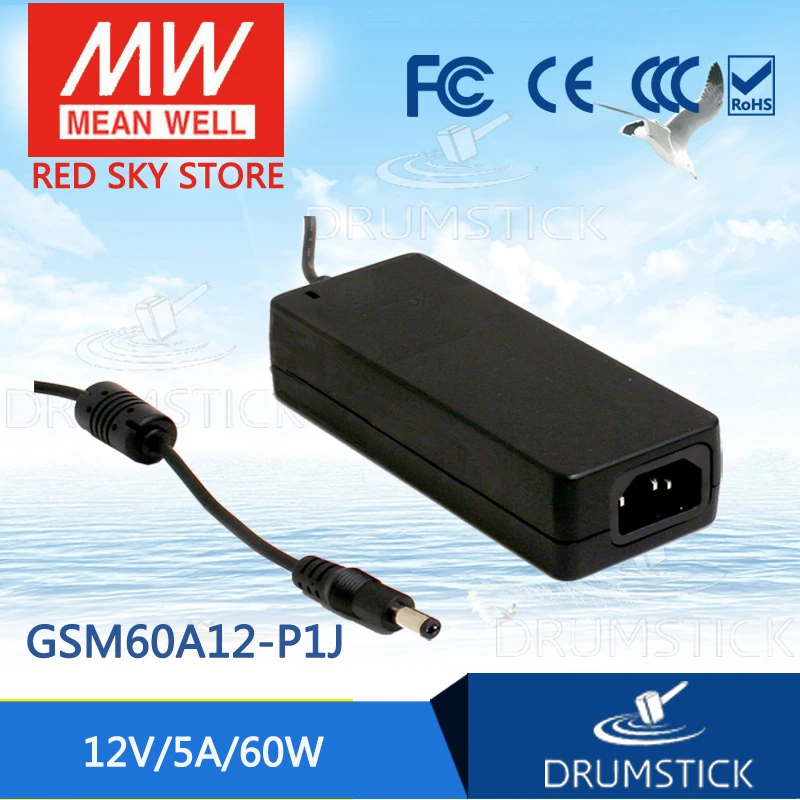 Бренд MEAN WELL представляет GSM60A12-P1J 12V 5A meanwell GSM60A 60W AC-DC Высокая надежность структура