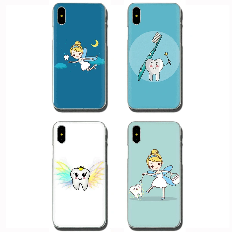 Жесткий чехол для телефона с рисунком зуб Феи iPhone 5 5S 5C SE 6 6s 7 8 Plus X XR XS 11 pro