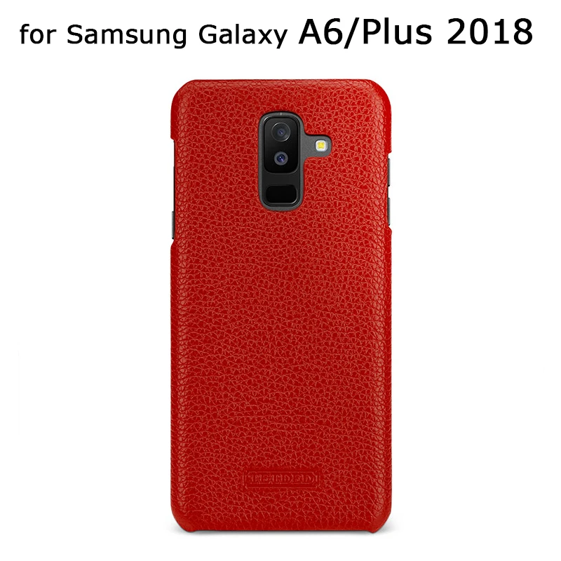

Slim Genuine Leather Case for Samsung Galaxy A6/A6 Plus 2018 Version High Quality Back Phone Cases Cover Coque capa Fashion Bag