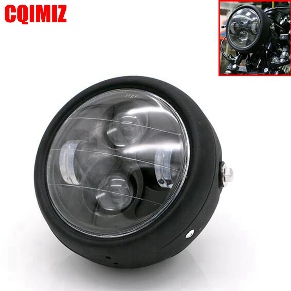 Дальнего ближнего света H4 LED передняя фара мотоцикла для Chopper Cafe Racer CG125 GN125