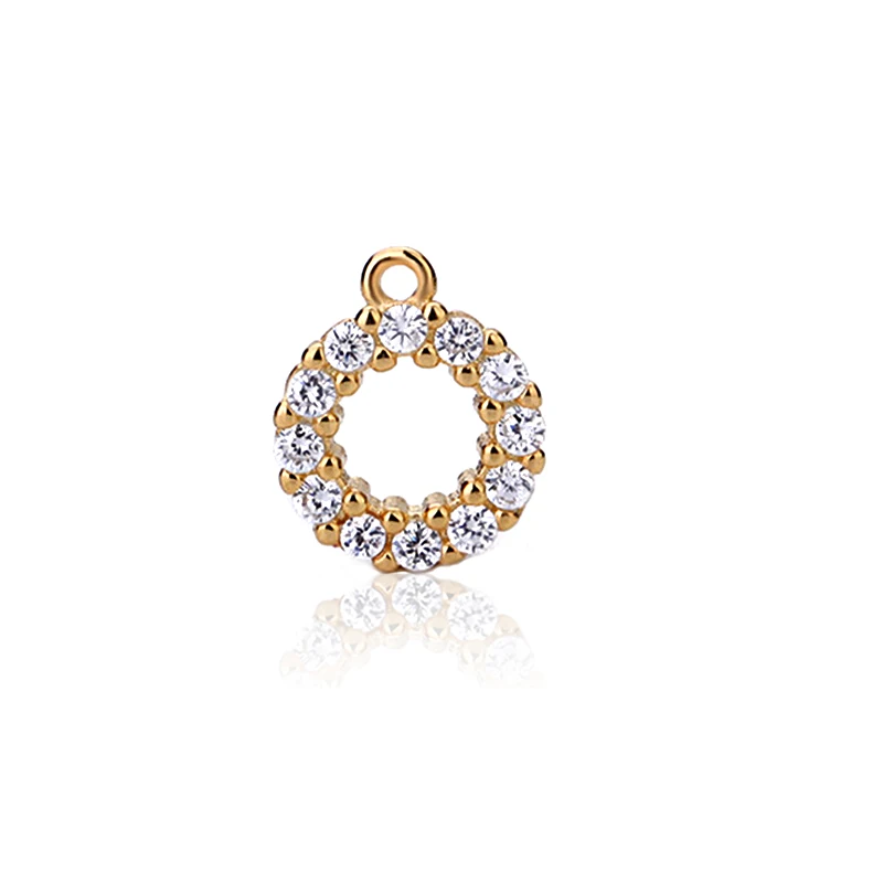 Gold S925 стерлингового серебра микро-инкрустированные циркониевые подвески в форме цветов ручной работы своими руками европейские Шарм для браслетов и кулонов ювелирных изделий - Окраска металла: Gold