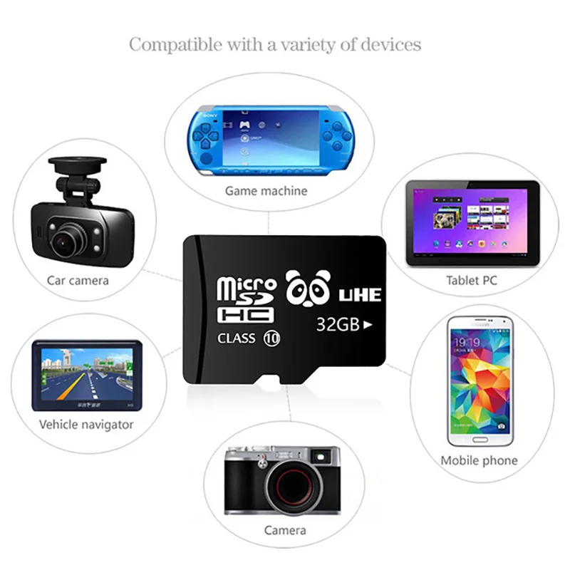 Черная карта памяти Microsd 32 Гб 64 tf карты 4 ГБ 8 16 флэш microsd с кардридером мини