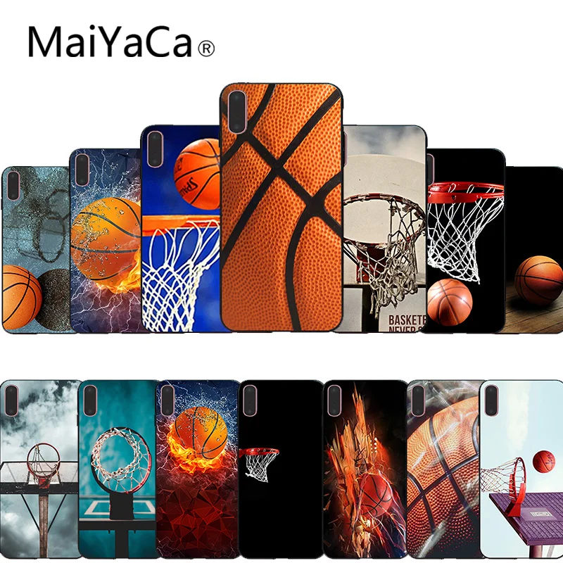 MaiYaCa баскетбольный черный ТПУ мягкий резиновый чехол для телефона iphone 7 7plus X 8 8plus и