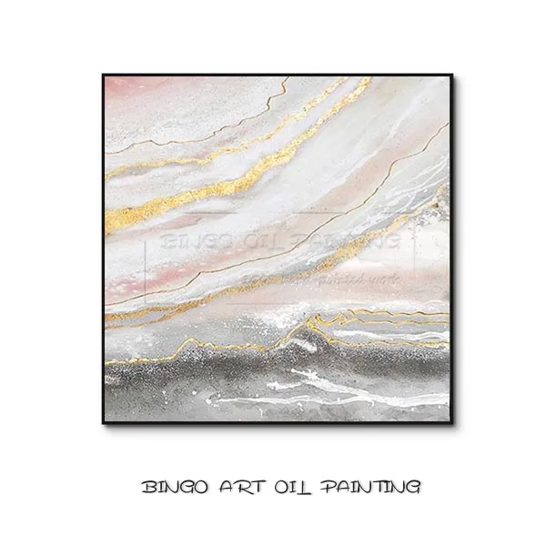 Abstract Painting A Ручная роспись высокое качество большой размер абстрактная живопись маслом на холсте Ручная роспись Абстрактная Золотая фольга картина маслом для гостиной - Цвет: Abstract Painting A