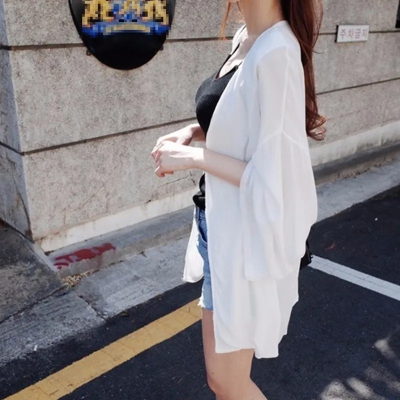 Женская блузка CHICEVER белая Свободная большого размера с треугольным вырезом и