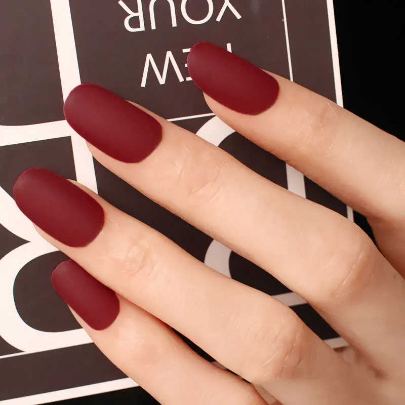 24 шт DIY поддельные ногти матовый Сделай Сам Маникюр накладные наклейки для дизайн