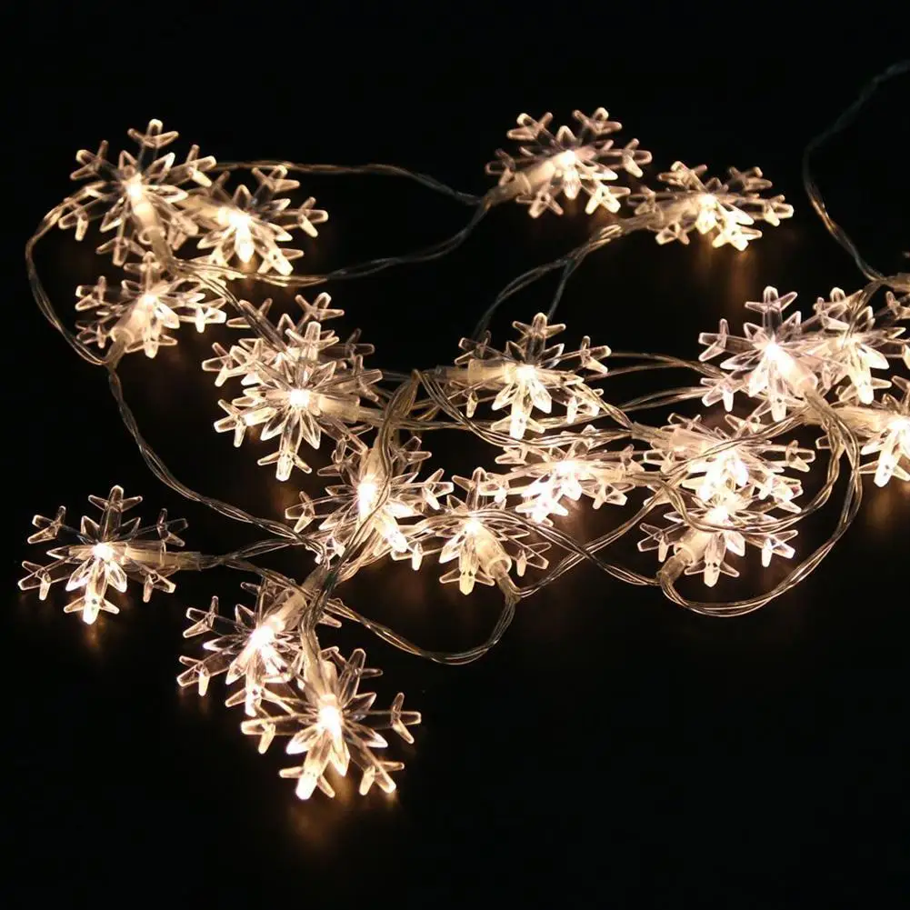 Зонд Блестящий 20 LED Снег чешуйчатые цветы Солнечная гирлянда сказочные огни