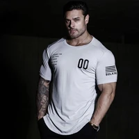 2021 gym shirt men t shirt homme short sleeve running t shirt men print workout training tees dry fit top sport t shirt