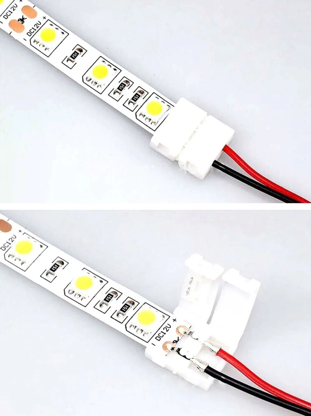 100 шт./лот 2Pin 4pin 8 мм 10 мм двойной разъем кабель провода 15 см для SMD 5050 3528 2835 5630 одного цвета RGB светодиодный полосы светильник лента