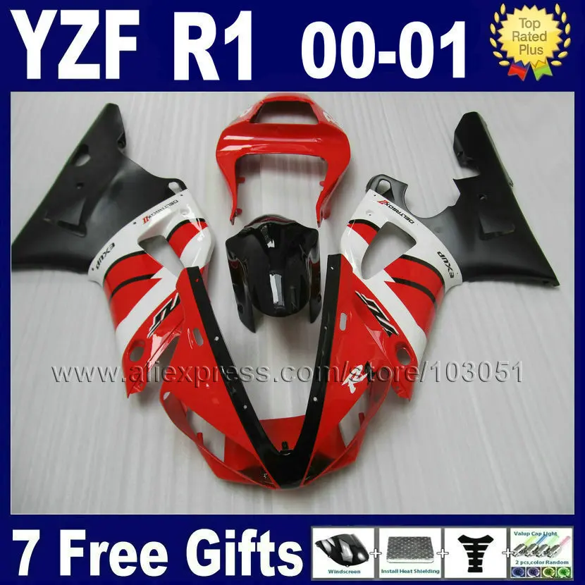 

7gifts Injection molding fairing kits for 2000 2001 YZF 1000R YAMAHA YZF R1 00 01 R1 ABS Plastic body repair Fairings