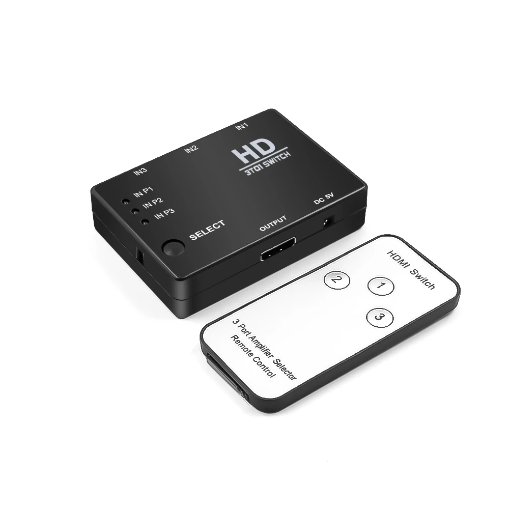 Kebidu дистанционный HDMI коммутатор 3 в 1 выход порт HDMI Коммутатор HDMI сплиттер для PS3 360 Xbox HDTV DVD ИК пульт дистанционного управления