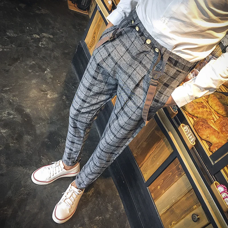 

2018 Men's Casual Cotton Slim fit Harem Pants Trousers Hip Hop style Overalls Black Fashion Jumpsuit Rompers plus size M-2XL