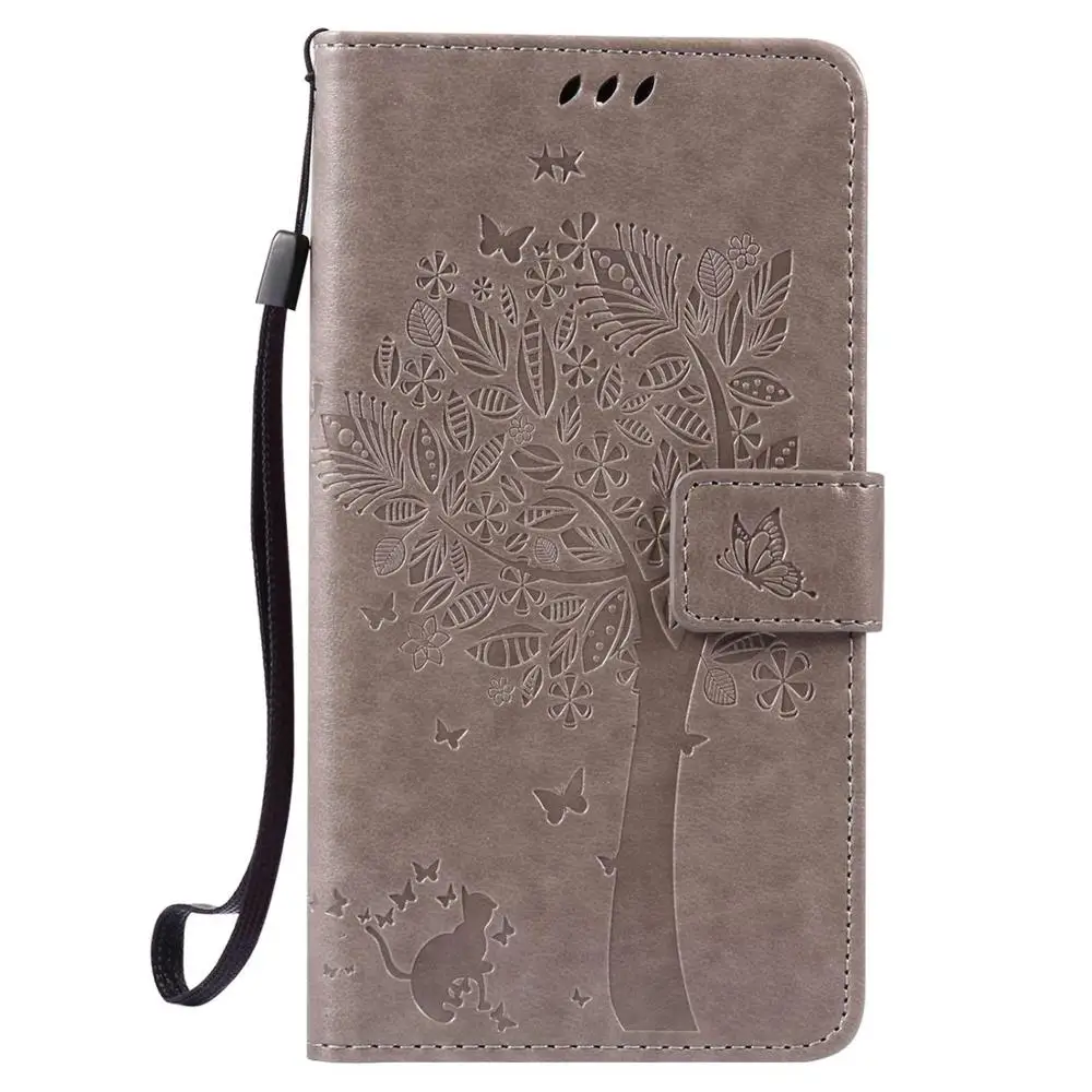 Чехлы для Coques huawei Y6 Pro/enjoy 5, Кожаные чехлы-бумажники для huawei Honor 4C Pro TIT-U02 TIT-L01 Y6Pro, чехлы для мобильных телефонов - Цвет: Серый