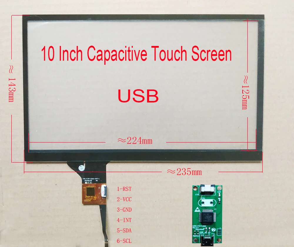 USB Capaictive Сенсорный экран 4,3/5/6,2/6,5/7/8/9/10,1 дюймов Поддержка Raspberry Android Linux WIN 7 8 10 Поддержка некоторые мобильного телефона из закаленного стекла