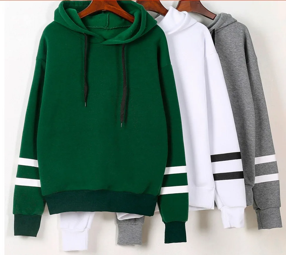 Осенняя Женская толстовка в полоску с капюшоном новая модная повседневная