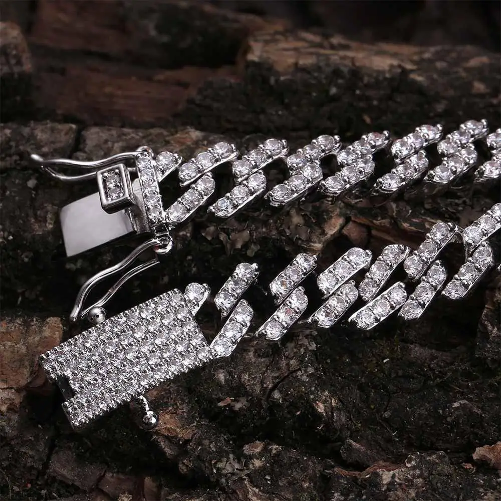 Мужские браслеты GUCY в стиле хип хоп/панк украшенные Фианитами панцирная цепь