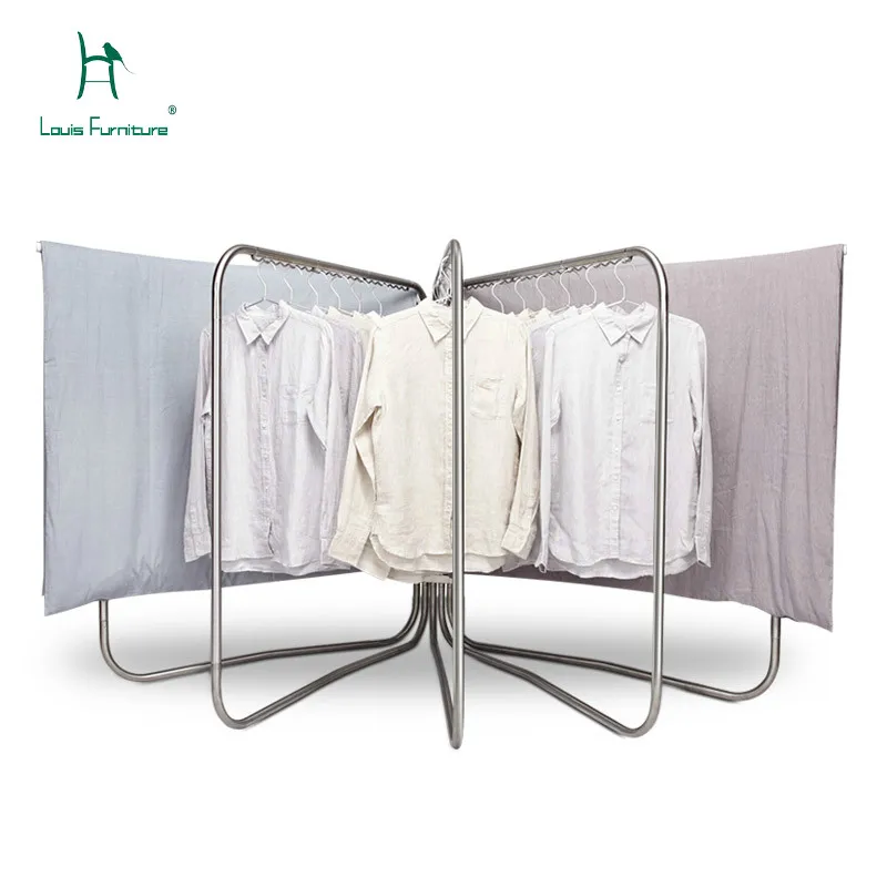 

Louis Fashion Coat Racks Stainless Steel Floor Large Balcony Outdoor Folding Clothes