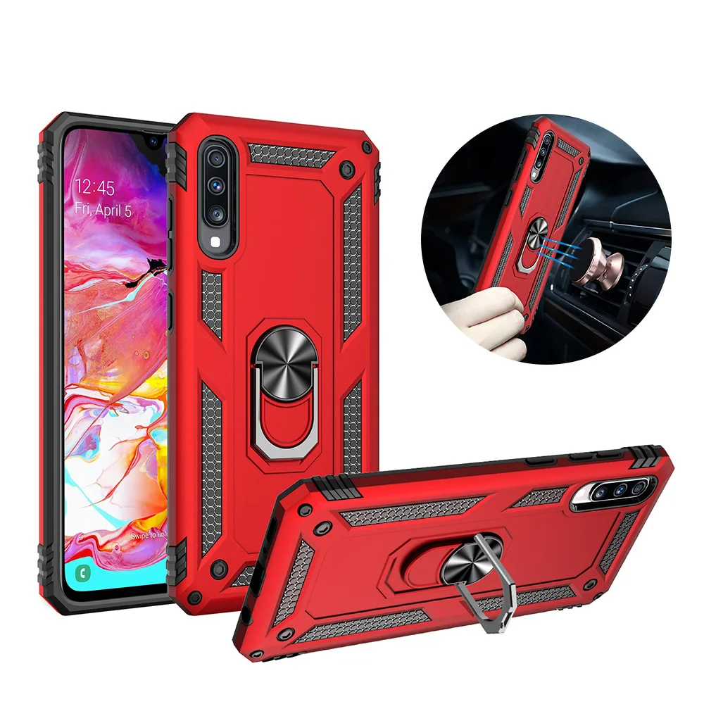 Для Samsung Galaxy A50 Защитный Гибридный Магнитный кронштейн чехол с кольцом для пальца